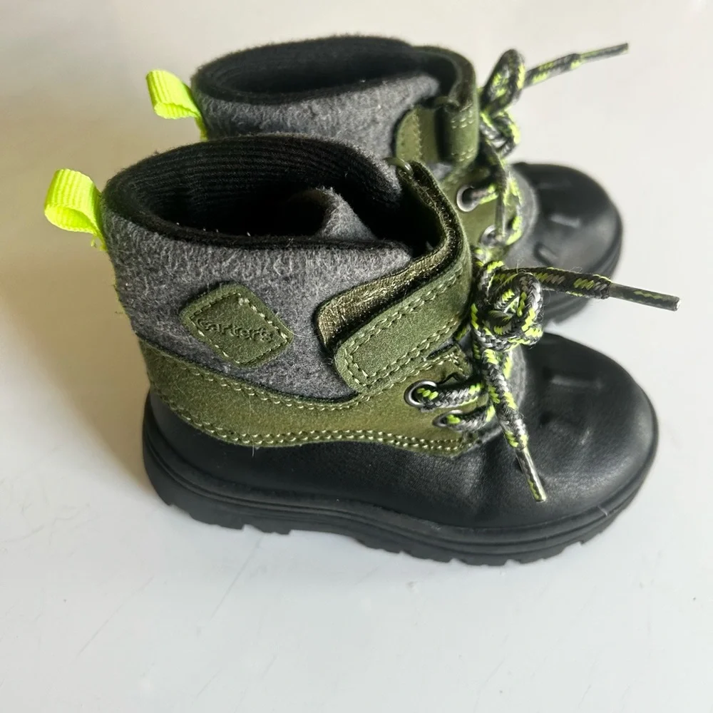 Carter's Size 6 Green and Gray Kids Toddler Boots